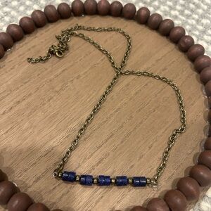 Lapis bar necklace Necklace